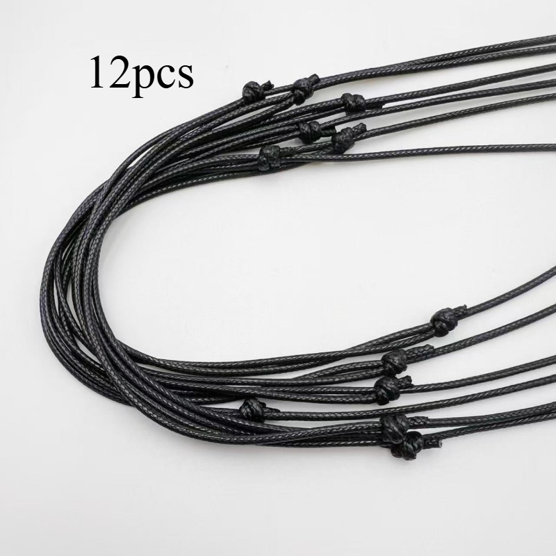 TEMU Lot de 12 réglables en corde cirée, collier en cordon à soi- | Simple, élégant et polyvalent, motif nœud vintage réglable, style bohème |