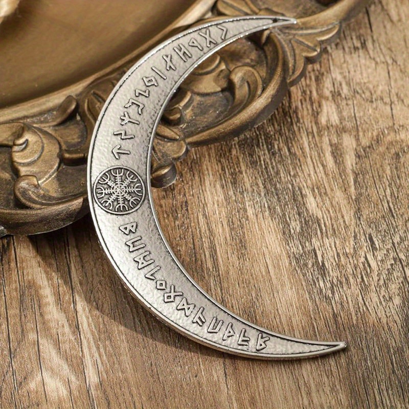 TEMU Perizoma Viking Retro a Forma di Luna, Accessorio per Capelli Trendy, Ornamento per Capelli, Accessorio per Feste, Regalo e Compleanno