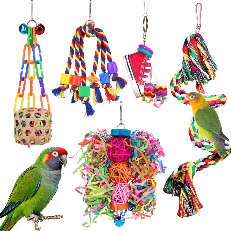 TEMU 5pcs Bird Chewable Foraging Toys Suitable For Budgies, Cockatiels, Parrots - Shredding Chewers With Chewable Shredding Activity, Cage For Small,
