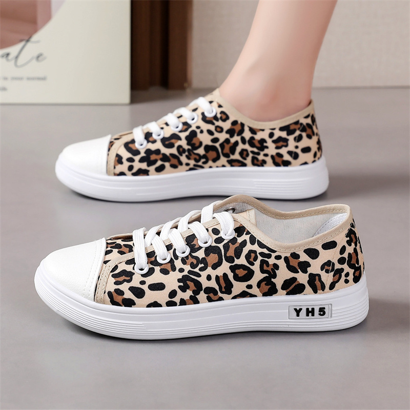 Collection of Plus-Size Leopard Print Women'S Shoes, Versatile Street  Style, Korean Harajuku