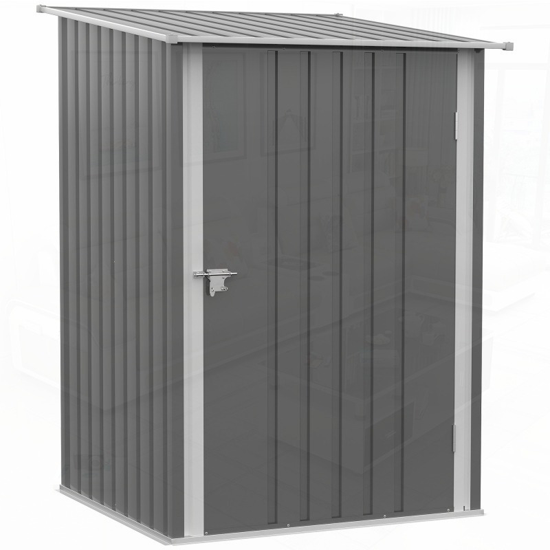 Outsunny 3' x 3' x 4' Outdoor Shed - Galvanized Metal Utility Garden Tool House with 2 Vents & Lockable Door, Durable Gray Storage for Backyard, Bike, Patio, Garage, Lawn Organization, Outdoor Storage Shed, Patio Organization, Sleek Metallic Finish, Sturdy Construction, Storage Sheds