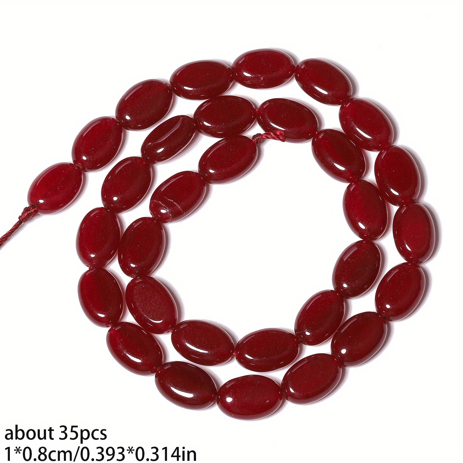 TEMU Perline distanziatrici sciolte in calcedonio ovale , dimensioni 10X8 mm, per creare i tuoi gioielli, come braccialetti, collane e ciondoli