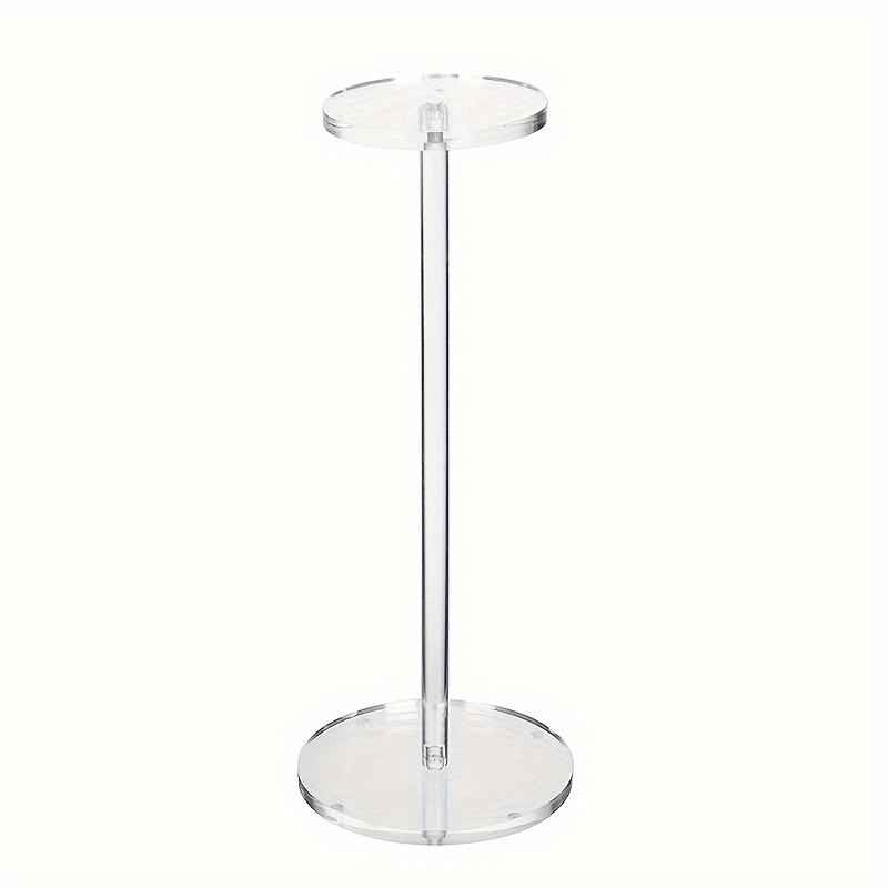 TEMU Transparent Acrylic Hat And Wig Display Stand, Suitable For Barber Shops, Wig Displays, Desktop Organizer With Shelf—freestanding Plastic