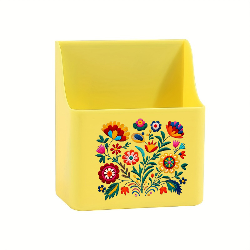 TEMU 1pc And Butterflies Large Capacity Magnetic Whiteboard Pen Storage Box - Wall-mounted Organizer With Multi-compartment, Office & Home Use,
