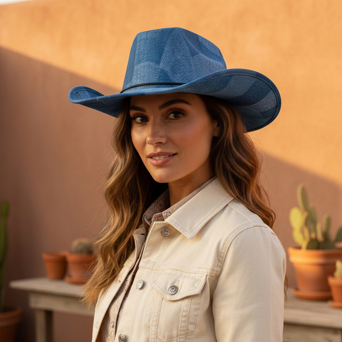 denim cowboy hat sold on Temu United States display picture 3