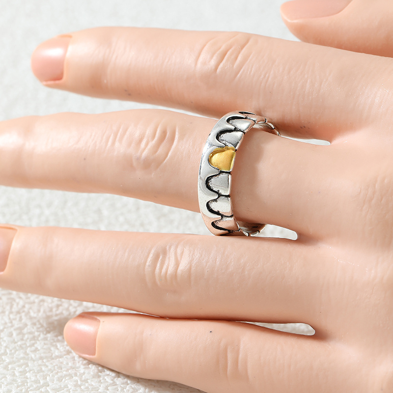 Ladies' Vintage Patchwork Ring, Personalized Design for Daily Wear