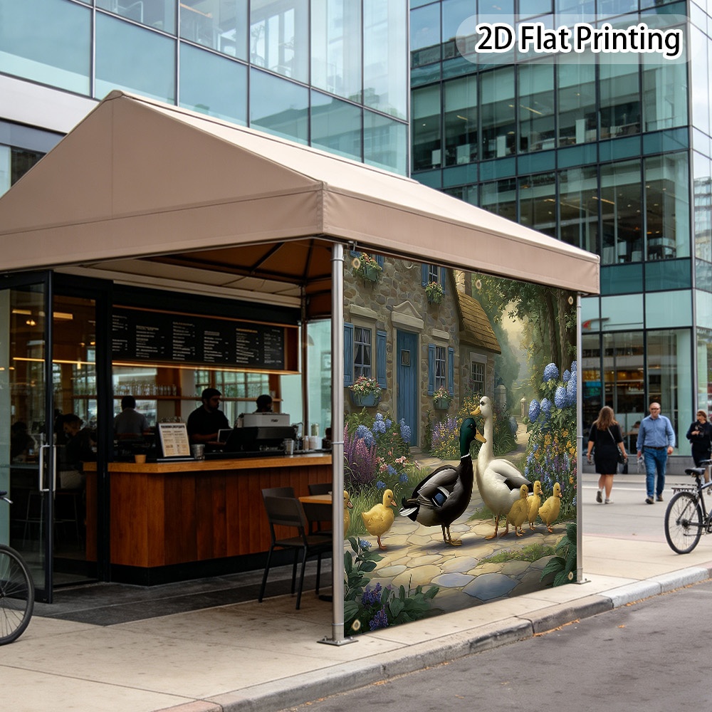 canopy     without top cloth and stand 2d flat printing spring ducks gathering polyester shade panel for camping tailgate events