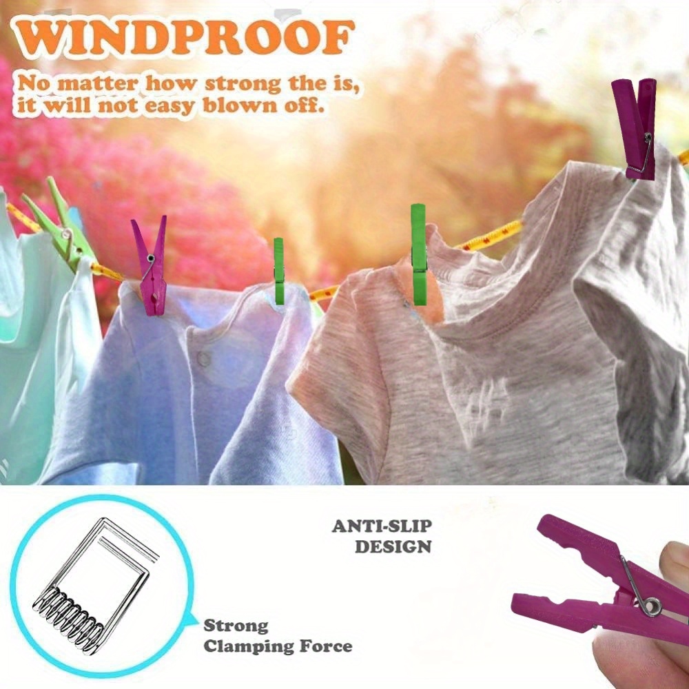 KADAX Confezione da 50 mollette per bucato in plastica resistente, clip