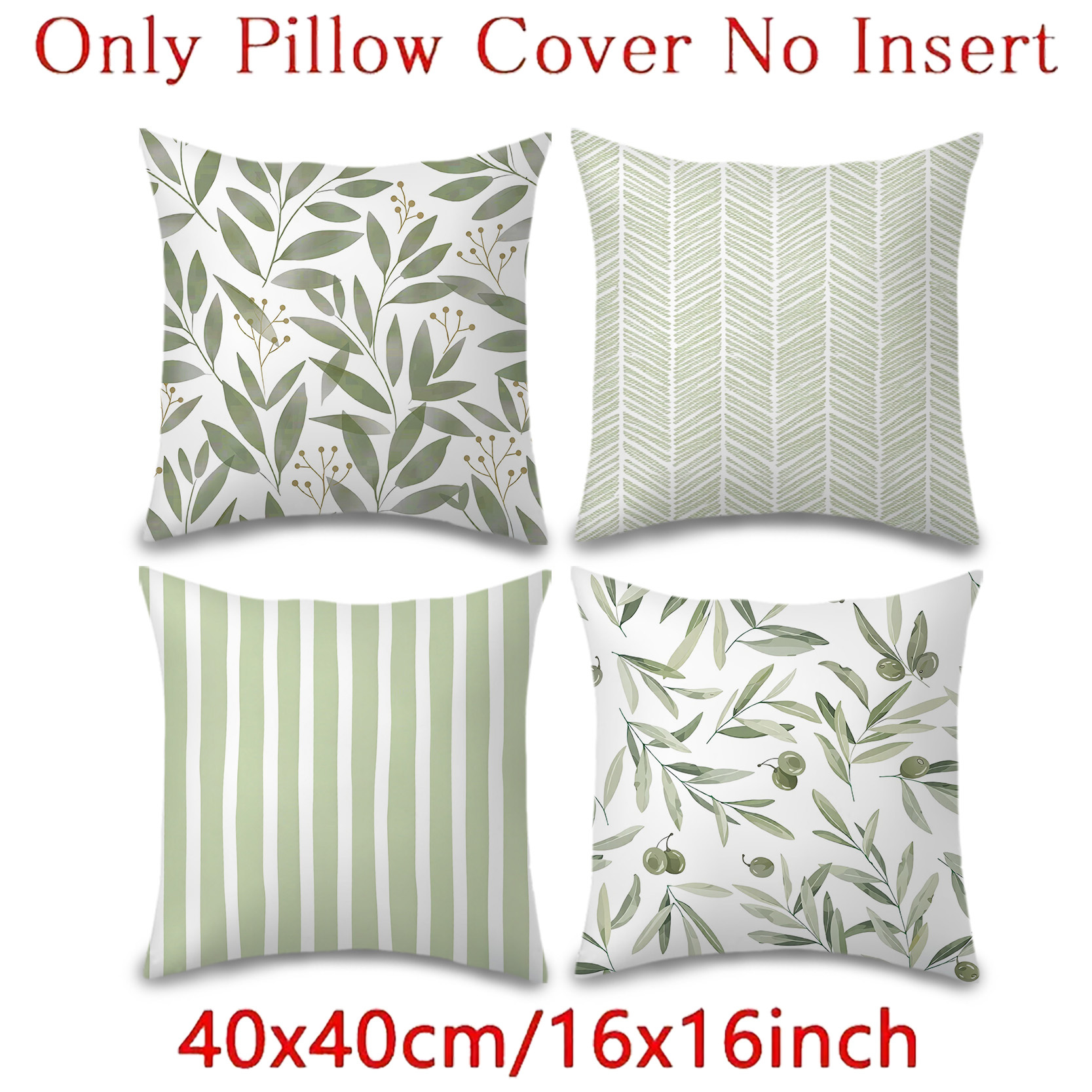 TEMU Juego de 4 fundas de almohada/cojín, de almohada decorativa con estampado minimalista de líneas de de hoja, de cojín lumbar, tema minimalista ,