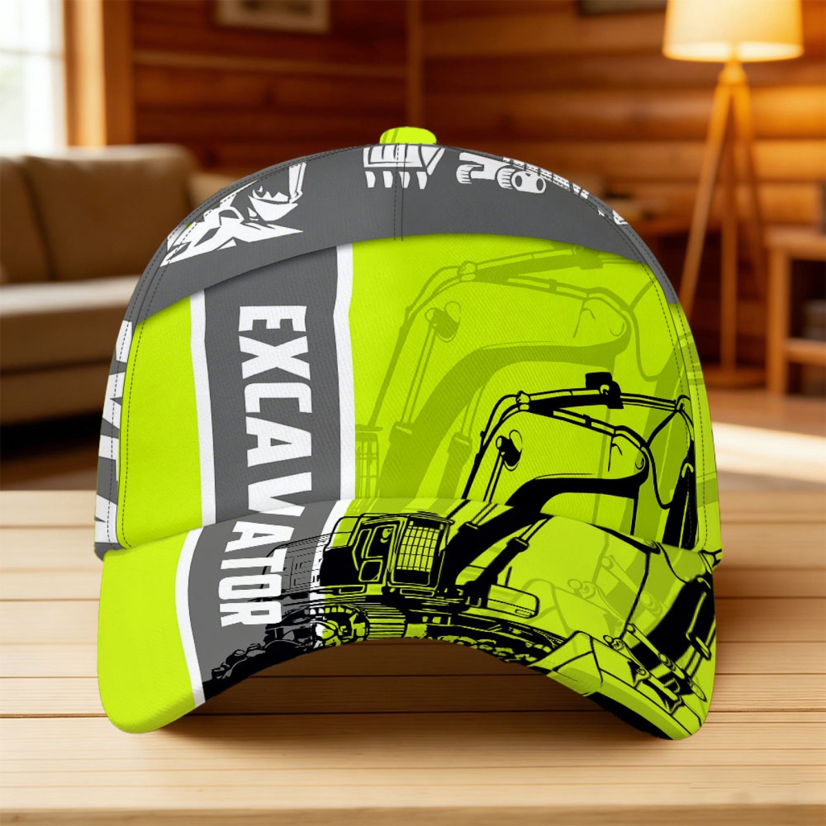 TEMU Gorra snapback ajustable de 1 pieza con estampado de equipo pesado, ajuste regulable y comodidad , gorra de visera de de poliéster para fiestas