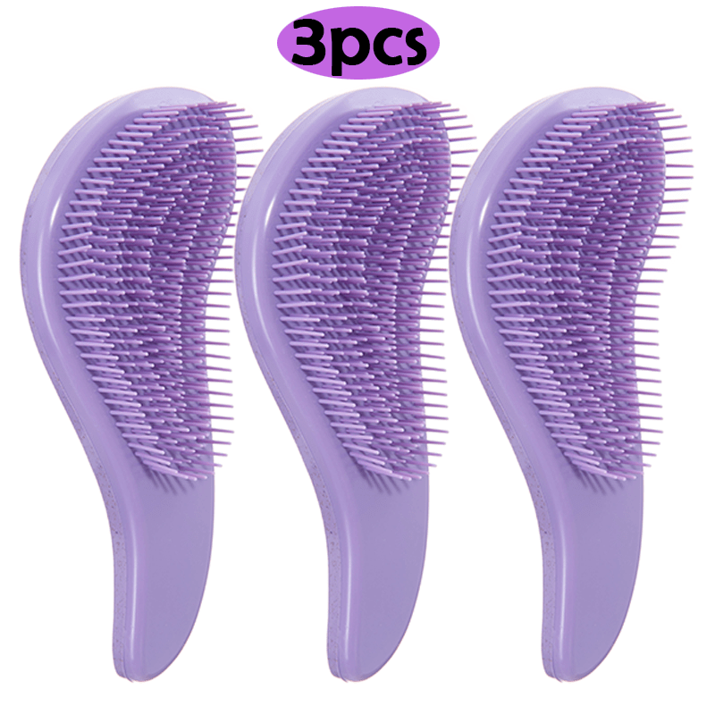 TEMU Set de 3 pièces WanMei Brosse à Cheveux Démêlante Magique & Peigne Masseur du Cuir - Antistatique Convient aux Cheveux , Brosse en Plastique