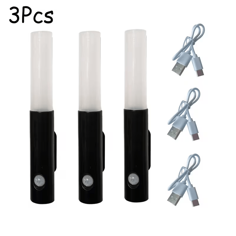 Set Of 3 Motion-activated Night Lights, Magnetic Wall Fixtures, Wireless Stick-on Lights For Indoor Use, Ideal For Bedrooms, , Stairs, And Cabinets, Adjustable In , Decorative Lighting For Home