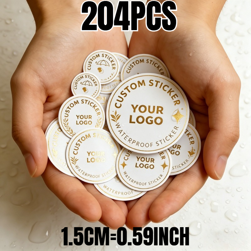 TEMU 1.5/2//3.0cm Personalized Stickers, Small-size Stickers, Custom Logos, Images, Christmas, New Year Themes, Creative Text Cartoons, Suitable For