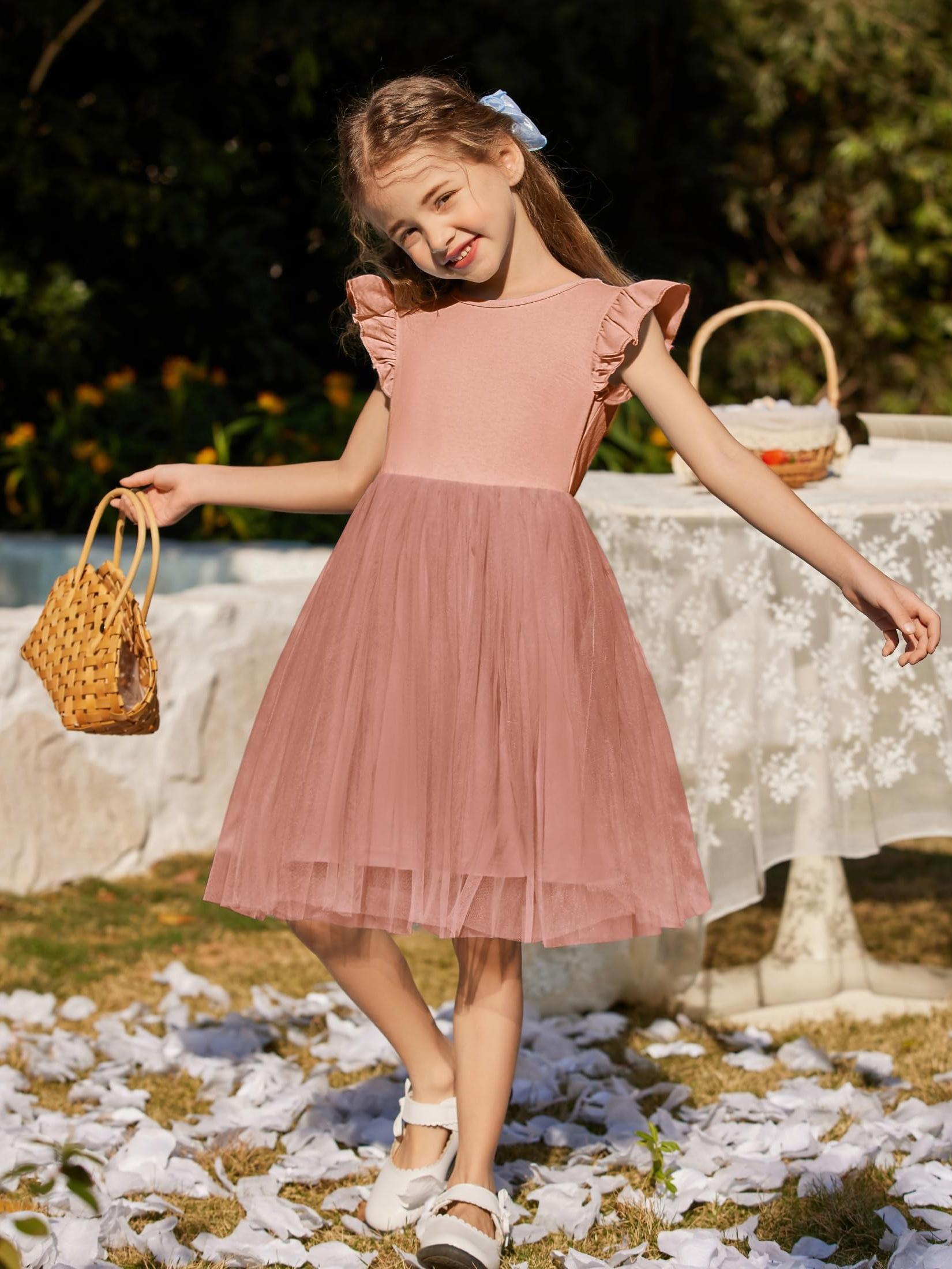 cute dresses for girls Flower Bow Bead Princess Kids Bridesmaid Dress Girl Our Pleated Floral Print Tiered Dress Features 13 Cute Summer Dresses for