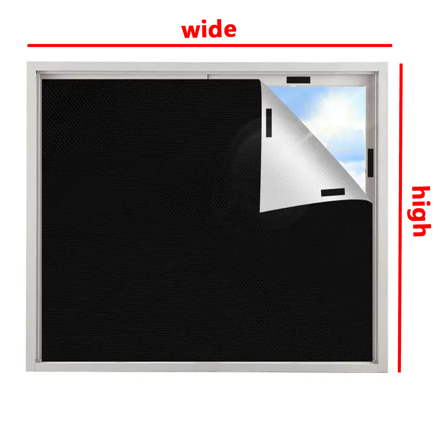 E-shop Schwarzes 100% Verdunkelungs-Vorhang Sonnenschutz Sonnenschutz Kein Bohren Selbstklebend Nicht Schädlich Fensterisolierung Vorhang Einfache