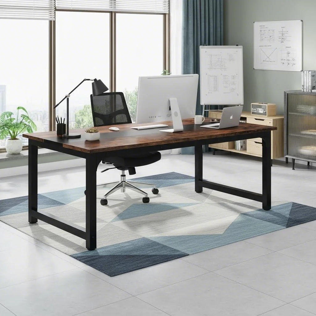 63 Inch Computer Desk Large Office Table Heavy Duty Workstation With Metal Frame (table 1pc )