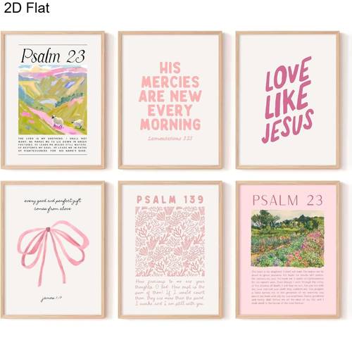 2d flat 2d flat 2d flat set of 6 pastel wall art posters featuring bible verses measuring 8x10 inches without frames with uplifting and floral landscapes decorating bedrooms offices