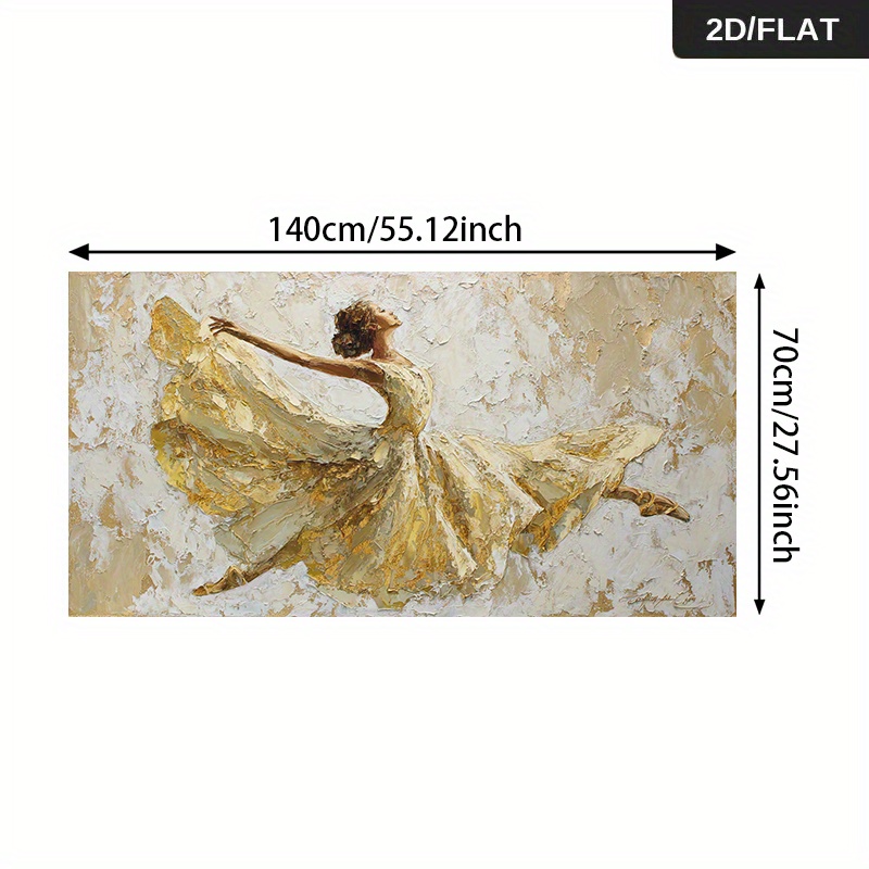 TEMU 2d Flat, 2d Flat 1pc 27.56*55.12in/70cm*140cm Modern Abstract Ballerina In White And Art Wall Art Canvas Painting Art For Living Room Modern