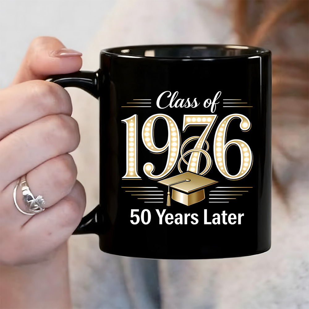 TEMU Class Of 1976 50th Reunion Gift 1pc 11oz Ceramic Mug 'class Of 1976 50 Years Later' | Reusable Coffee Cup For Hot/cold Drinks - Great Gift For
