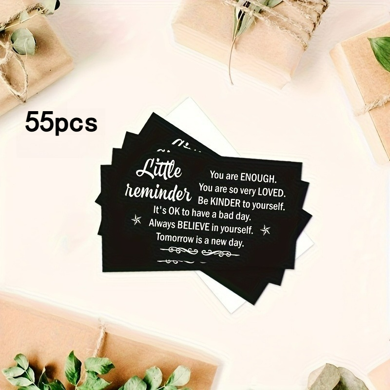 TEMU 55 Inspirational Affirmation Cards - "you Are Enough" And "it's Okay To Have A Bad Day" Messages, Black And White Text, , Encouragement, And