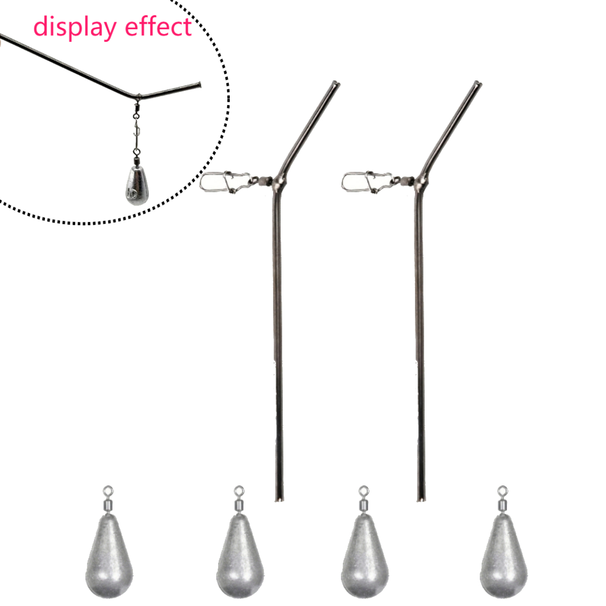 Image of 6pcs Fishing Balance Connector Set 2pcs Y-shaped Balance Arm And Rolling Swivel And 4pcs Shaped Heavy Fishing Sinker Tackle Anti Sea Fishing Additions