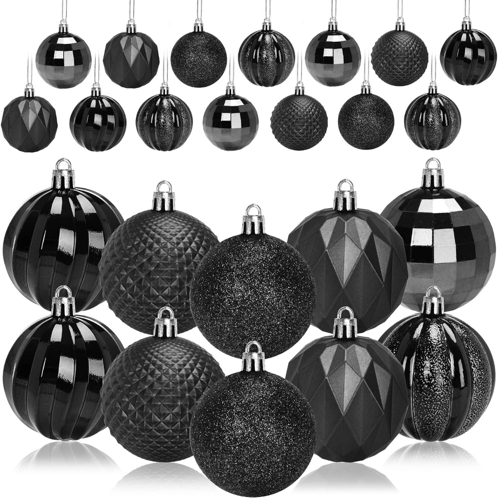 TEMU 24pcs, Large Christmas Balls Ornaments, 6cm/2.36inch Plastic Decorative Xmas Tree Ornaments, Assorted Christmas Ball Ornaments For Wedding