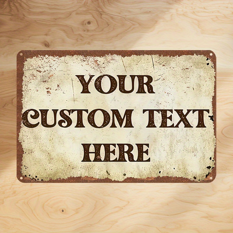 TEMU 2d Flat, Custom Metal Tin Wall Art Sign - 8x12 Inch 20x30cm Vintage Style Plaque, Personalize Your Image/text For Home Decor | Suitable For