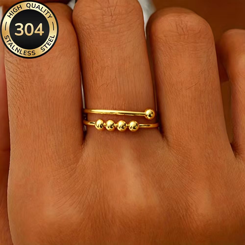 High-quality Stainless Steel Hypoallergenic Golden , Anti-fading, Easy And Elegant, Suitable For Everyday Wear Or Party Fashion Women's Ring, Jewelry Additions, Is A Delicate Gift For Women