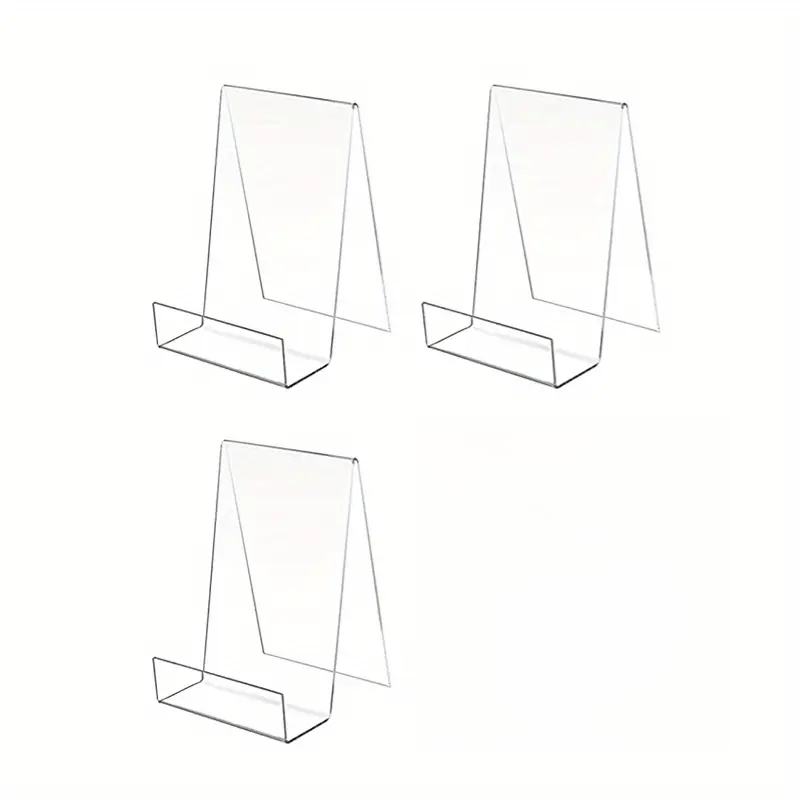 3pcs Acrylic Bookstands, Library Books, Transparent Display Stands For Books, Desktop Book Drag Display Stands