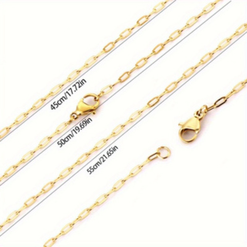 Unisex Stainless Steel Paperclip Chain Necklace, Basic Accessory