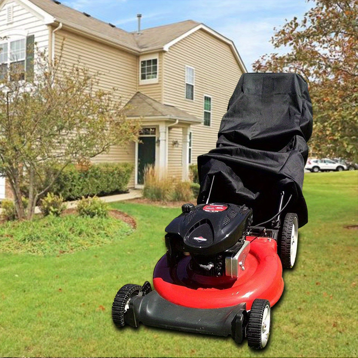 TEMU Lawn Mower Cover Heavy Duty Lawn Mower Outdoor Garden Uv Protection Universal Lawn Mower Cover Heavy Duty Push Lawn Mower Uv Protection Cover