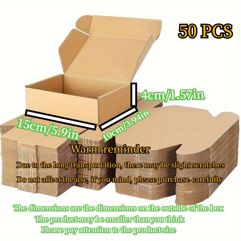 

50pcs Quality Small Shipping Box-5.91 X3.94 X1.57 Inch , Corrugated Board- Crafts, Electronics And Handiwork-ideal Gift Packaging For Small Businesses