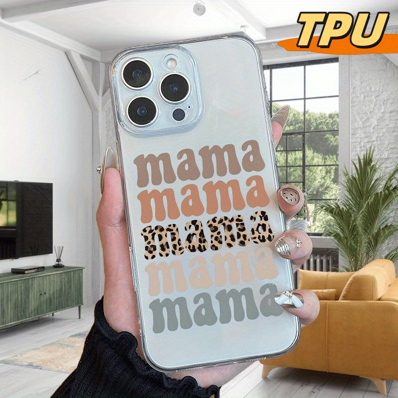 Phone Case - Leopard Print Mama Tpu Phone Case For Lens Safety, Suitable For Iphone 17/16/15/14/13/12/11/plus/pro/pro Max/17 Air, Ideal For Birthdays And Valentine's Day