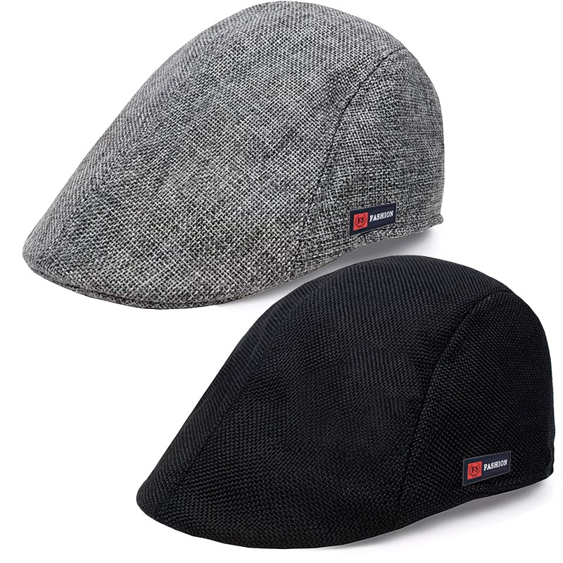 2pcs Set, Men's Outdoor Leisure Beret, Retro Duckbill Cap, Quick Drying Breathable Hat, Suitable For Outdoor Play And And Summer, For Holiday Gifts