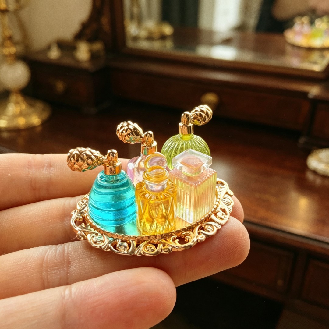 TEMU 6 figurines , mini ornements de bouteilles de parfum en résine vintage pour décor de table de Noël, Halloween, Thanksgiving, Jour des Morts,
