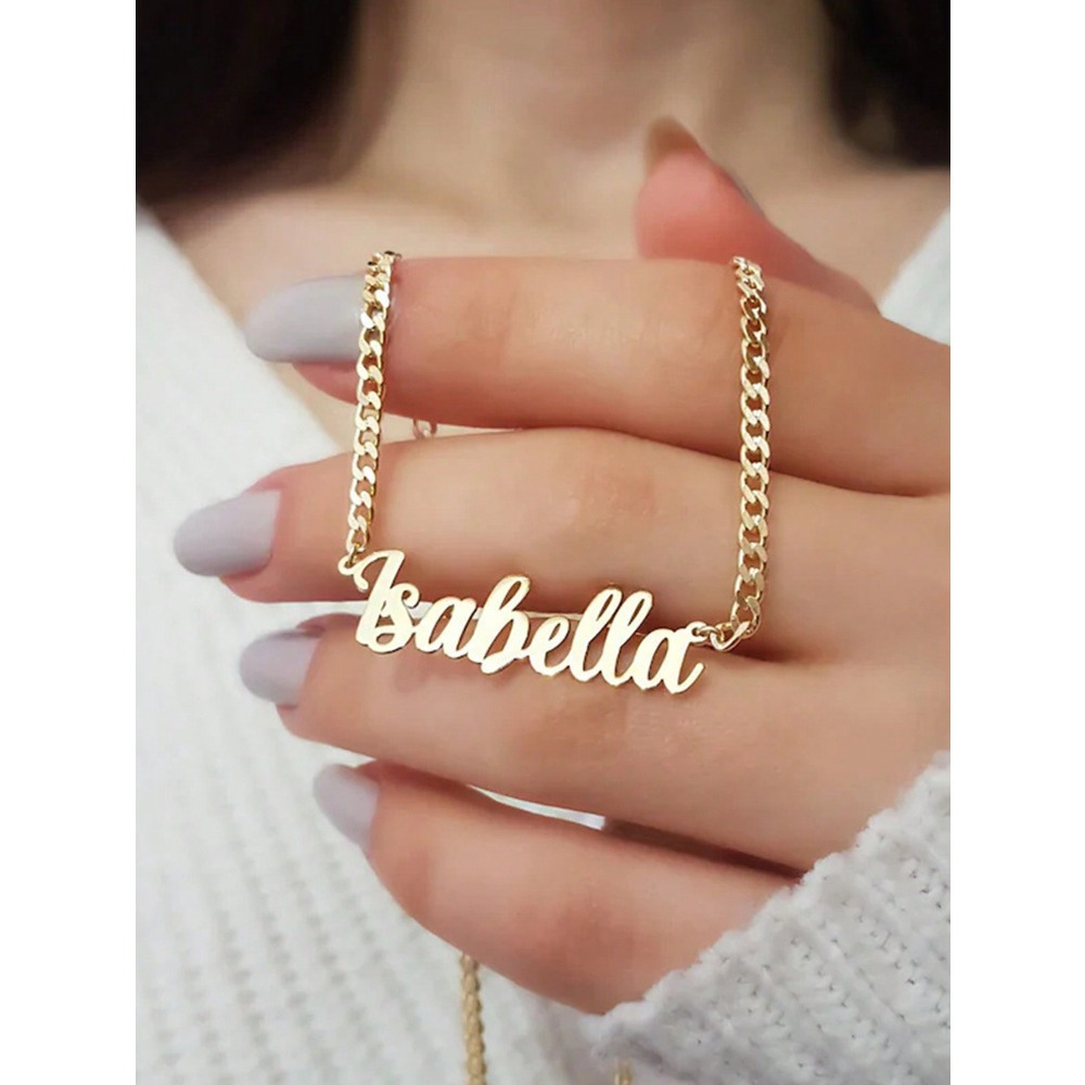Custom Gold-Plated Stainless Steel Name Necklace