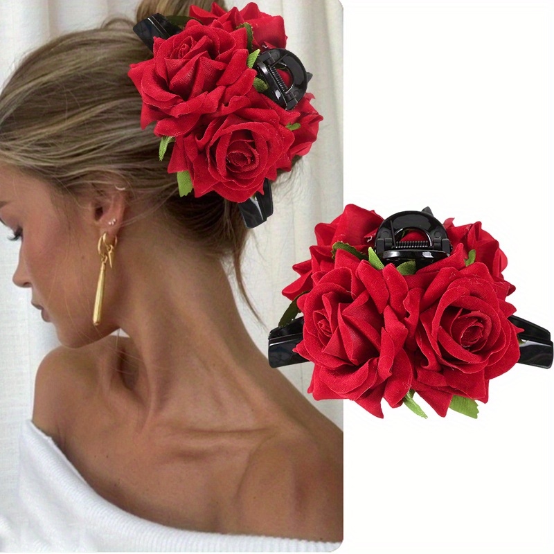 Image of 1/2pcs Hair Claw Clip, Elegant Style, Shark , Large Solid Color Hair Clip, Ponytail Holder, Perfect Valentine's Day Gift, Daily And Date Hair Accessory, Women's Fashion Headwear