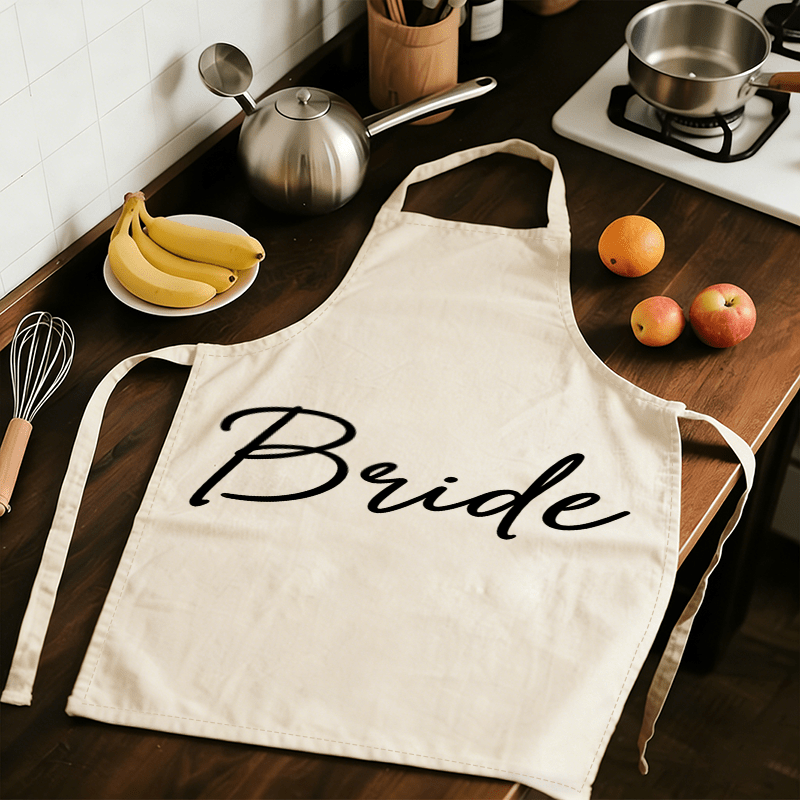 TEMU Grembiule a tema matrimonio 1 pz/2 pz, Grembiule da cucina, Stile minimalista, Regalo per neo-, Grembiule per , Grembiule da chef, Facile da