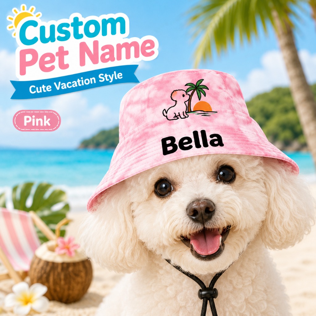 Customizable Pet Name Dog Sun Hat for Small to Medium Dogs