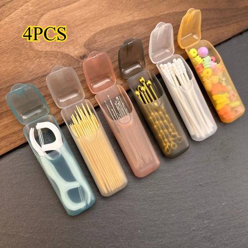 4pcs mini portable pp plastic storage boxes with multi compartments compact travel organizer suitable for travel dental supplies medication jewelry small parts pp plastic containers