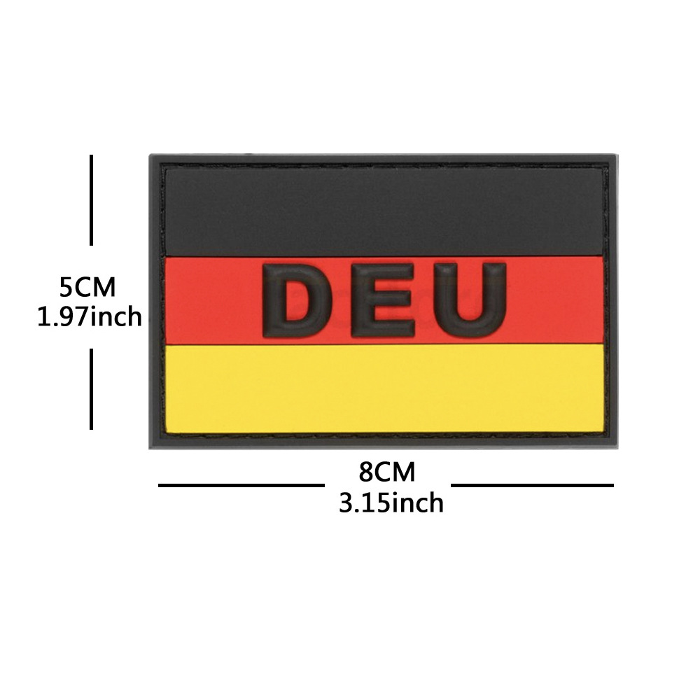 1pc Flag Patch Suitable For Jackets, Jeans, Backpacks & Tote Bags - Pvc Deu National Emblem Hook Applique, - For Clothes, , Pride Decoration (no Loop System)