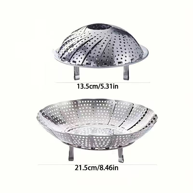 TEMU Stainless Steel Foldable Steamer Rack, Multi Functional Collapsible Cooking Stand, Durable Kitchen Steaming Rack, Foldable Steam Tray, Practical