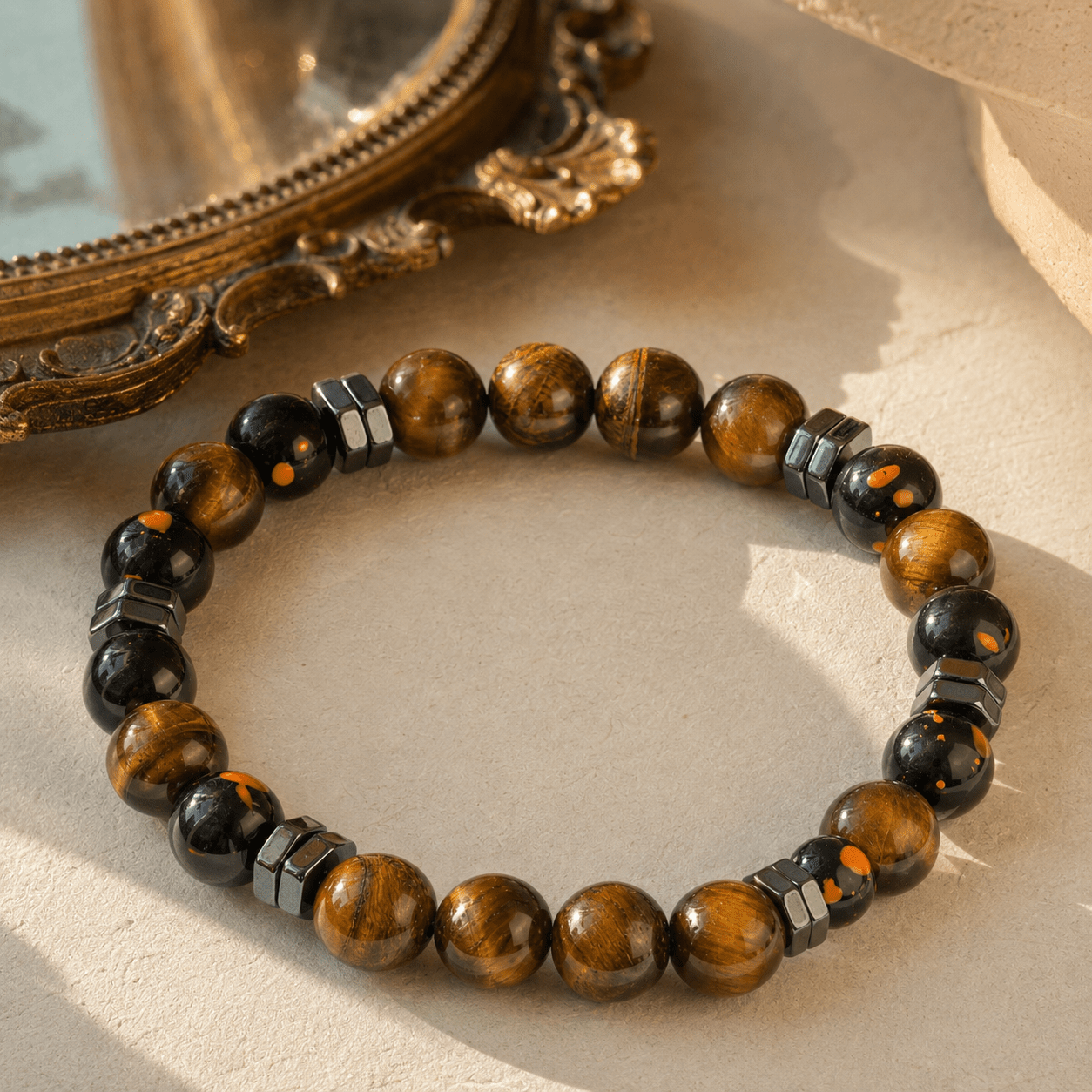 Wealth Natural Stone Beaded Bracelet with Tiger's Eye