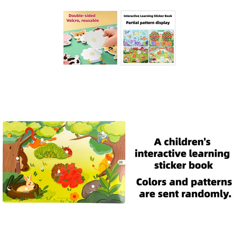 TEMU Sticker Book With Stickers And Stickers On Pages, Activity Books With Sticker Shapes Matching Letters, Numbers, And Other Sticker Shapes,