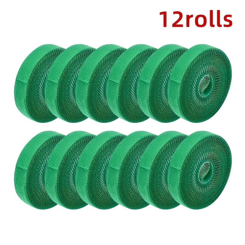 TEMU 12 Rotoli di per Cavi in Nylon Riutilizzabili, Autoadesive di Supporto per Piante, Regolabili a Torsione da Giardino -