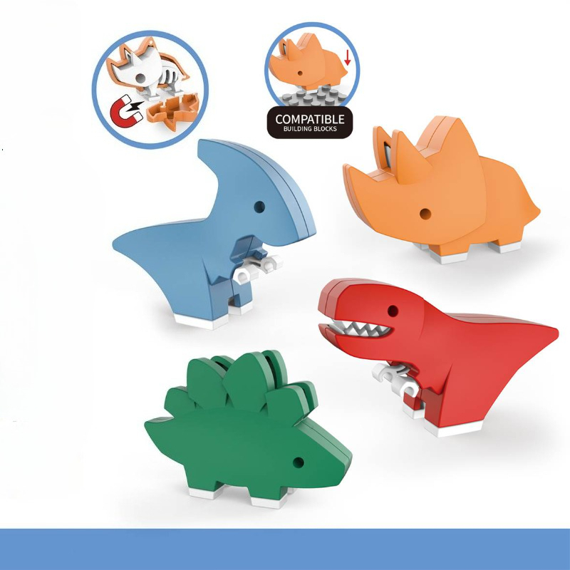 Magnetic Dinosaur Toy Set for Assembly