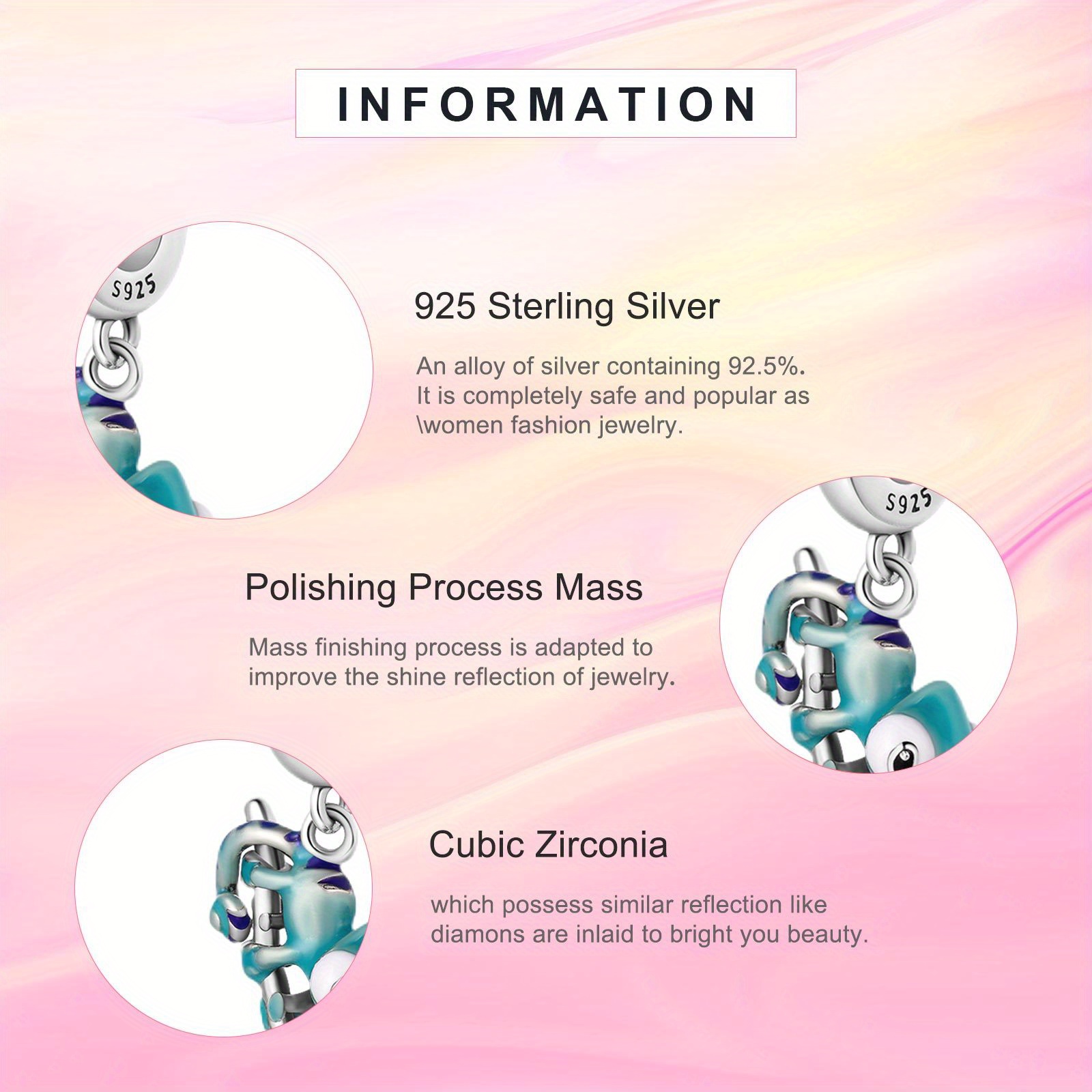 Women's 925 Sterling Silver Chameleon Dangle Charm, Gift