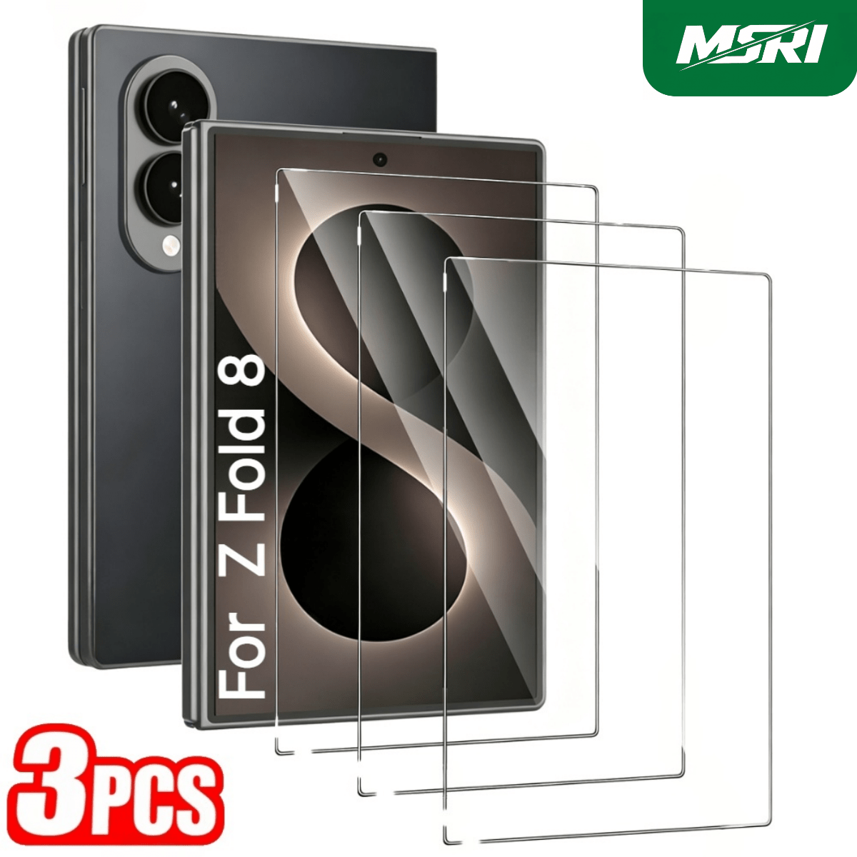 TEMU Set da 3 pezzi (Pellicola , HD) Progettata per Galaxy Z Fold 8, Protezione in Vetro Temperato, Vetro Ultra-Resistente Antigraffio per Frontale,