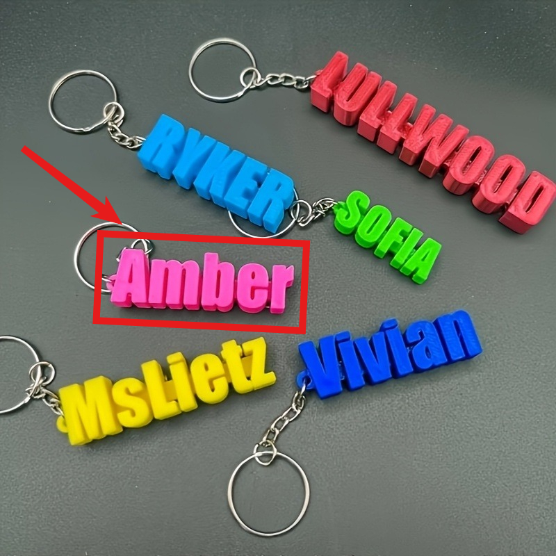 TEMU Customizable 3d Text Keychain Made Of Plastic With , Ideal For And Graduation , Featuring A Sturdy Ring Clasp