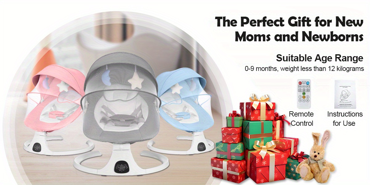 portable 5 speed rocker with music remote control and for suitable for 0 9 months 5 20 lbs gray details 3